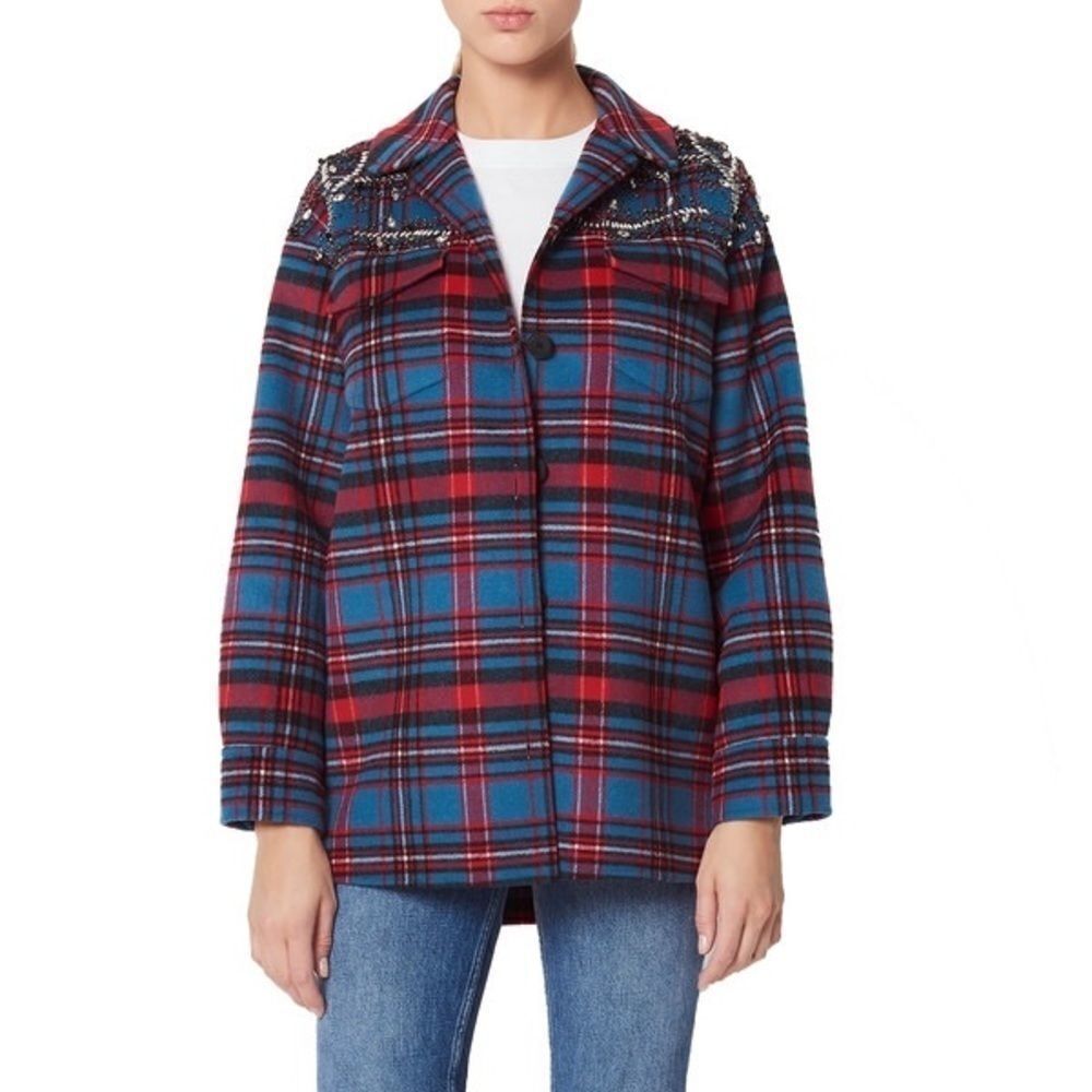 Sandro Embellisher Flannel Jacket